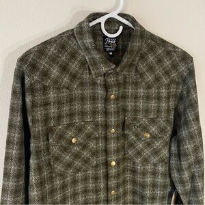 Prps Western Button Up Flannel Shirt Green $228 - Size Medium